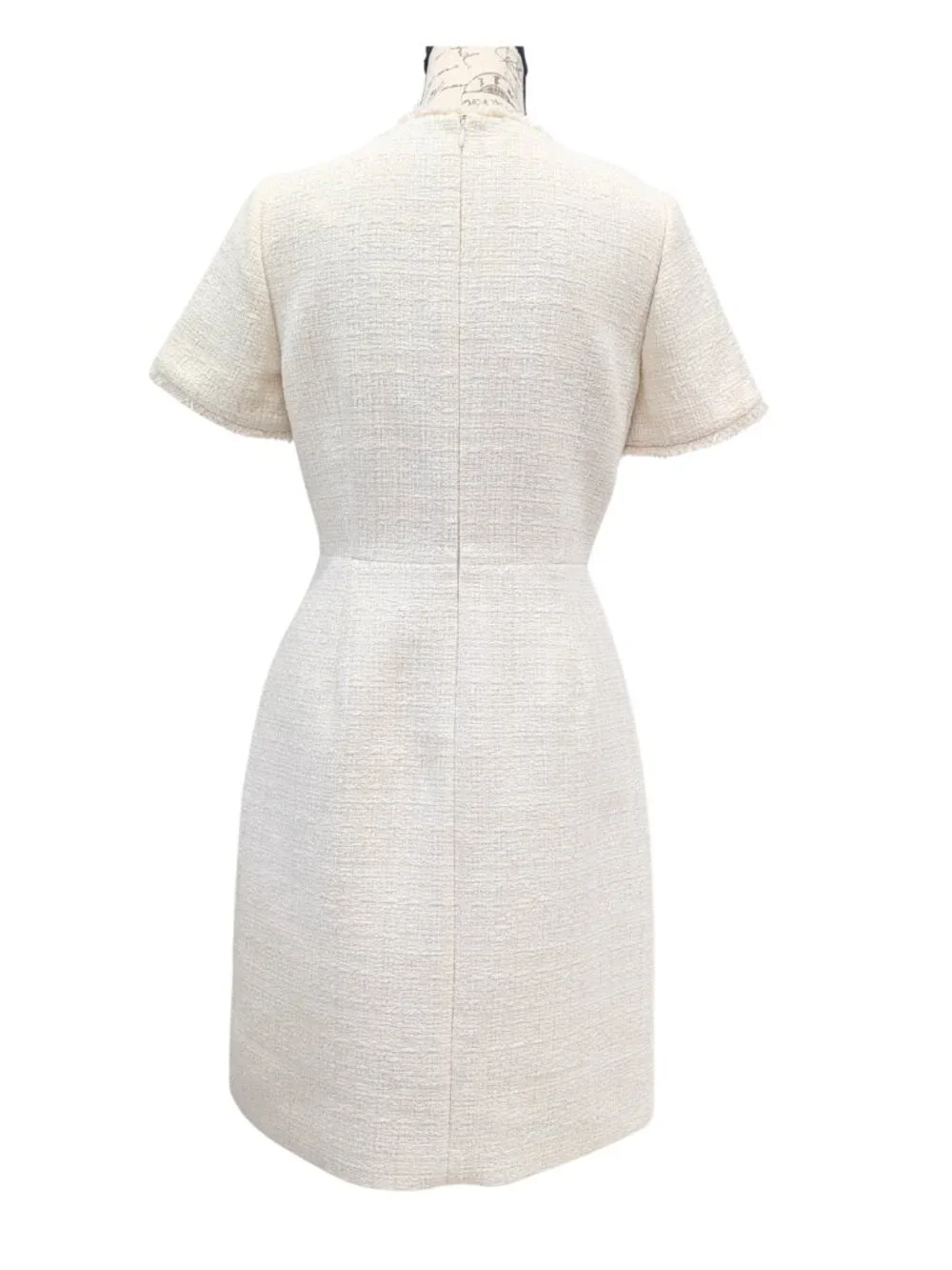 Brooks Brothers Tweed Sheath Dress Women 4 Ivory Metallic NWT